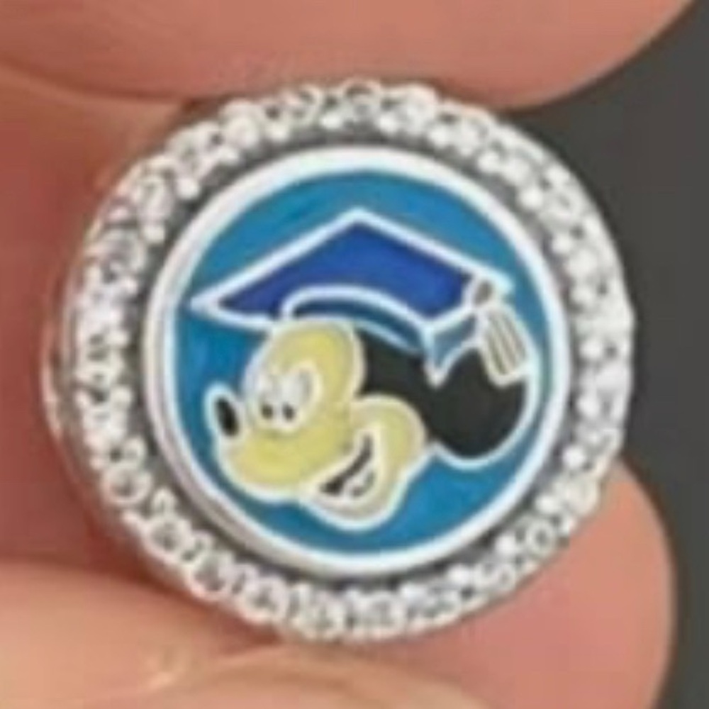 Mickey Mouse Graduation charm with Silver Accents